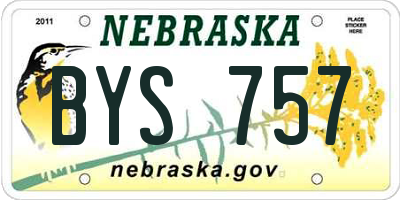 NE license plate BYS757