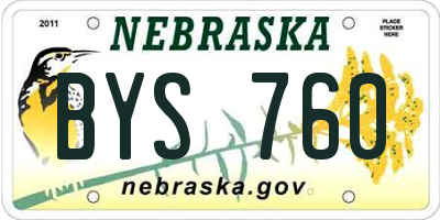 NE license plate BYS760