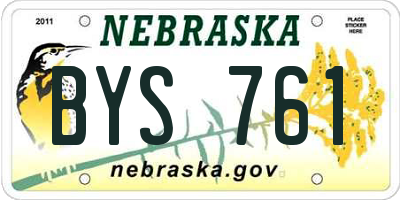 NE license plate BYS761