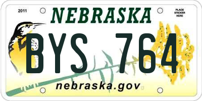 NE license plate BYS764
