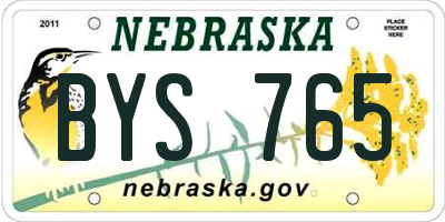 NE license plate BYS765
