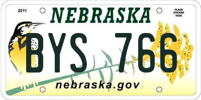NE license plate BYS766
