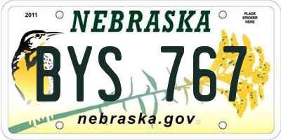 NE license plate BYS767