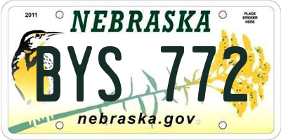 NE license plate BYS772
