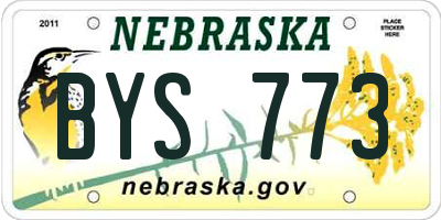 NE license plate BYS773