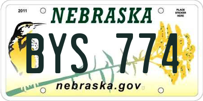NE license plate BYS774