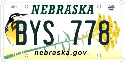 NE license plate BYS778