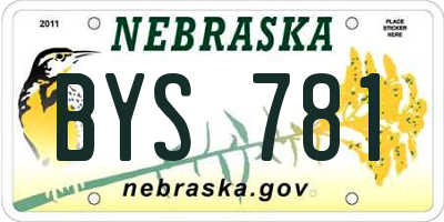 NE license plate BYS781