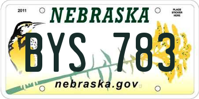NE license plate BYS783