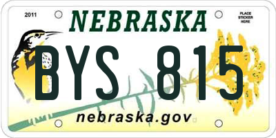 NE license plate BYS815