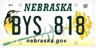 NE license plate BYS818