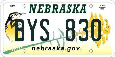 NE license plate BYS830