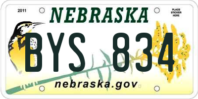 NE license plate BYS834