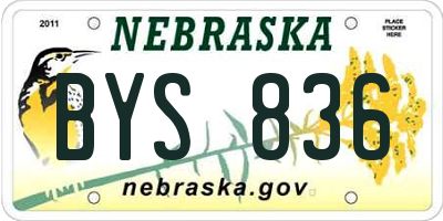 NE license plate BYS836