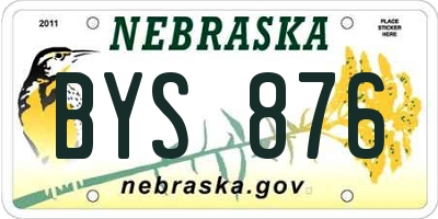 NE license plate BYS876
