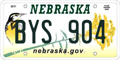 NE license plate BYS904