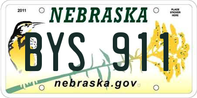 NE license plate BYS911