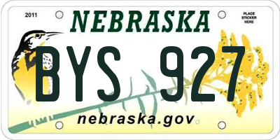 NE license plate BYS927