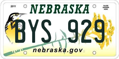 NE license plate BYS929