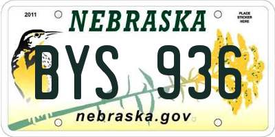 NE license plate BYS936