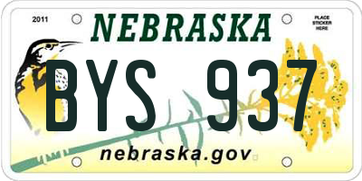 NE license plate BYS937