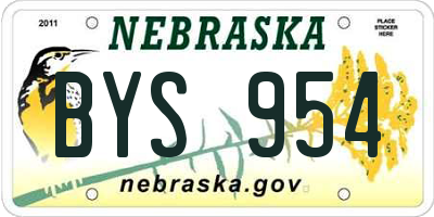 NE license plate BYS954