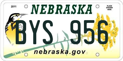 NE license plate BYS956