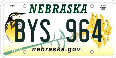 NE license plate BYS964