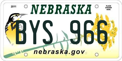 NE license plate BYS966