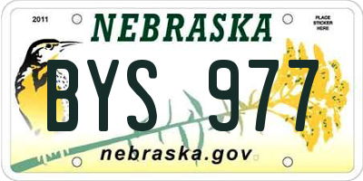NE license plate BYS977