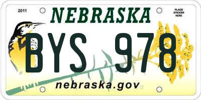 NE license plate BYS978