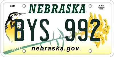 NE license plate BYS992