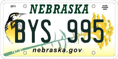 NE license plate BYS995