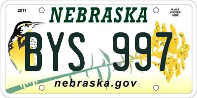 NE license plate BYS997