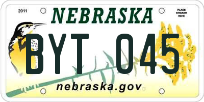 NE license plate BYT045