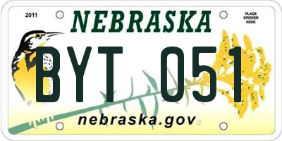 NE license plate BYT051