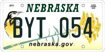 NE license plate BYT054