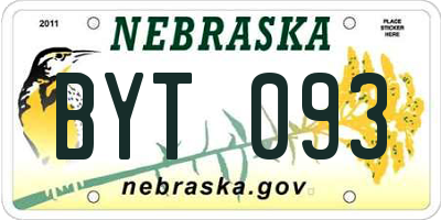 NE license plate BYT093