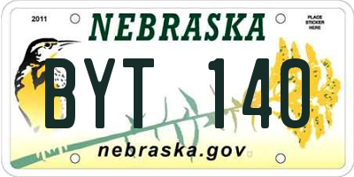NE license plate BYT140