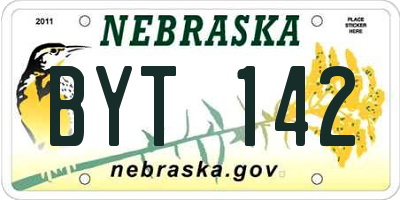NE license plate BYT142