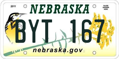 NE license plate BYT167