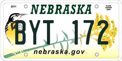 NE license plate BYT172