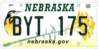 NE license plate BYT175