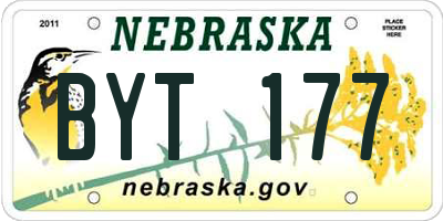 NE license plate BYT177