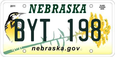 NE license plate BYT198