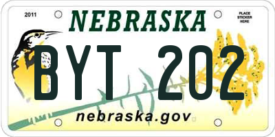 NE license plate BYT202