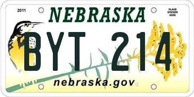 NE license plate BYT214