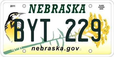 NE license plate BYT229