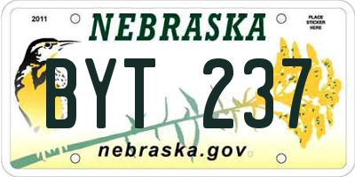 NE license plate BYT237