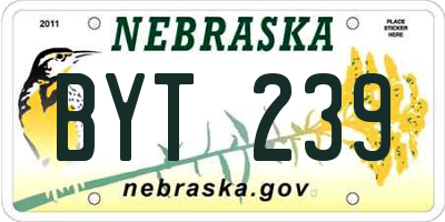 NE license plate BYT239